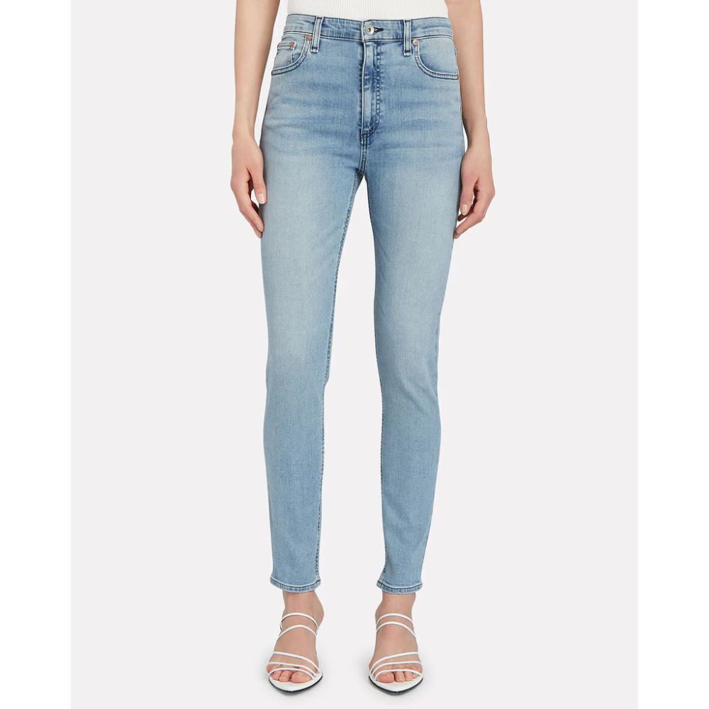 Rag & Bone Nina High-Rise Skinny Jeans Women's Size 25 Sailor Town Raw Edge Hem